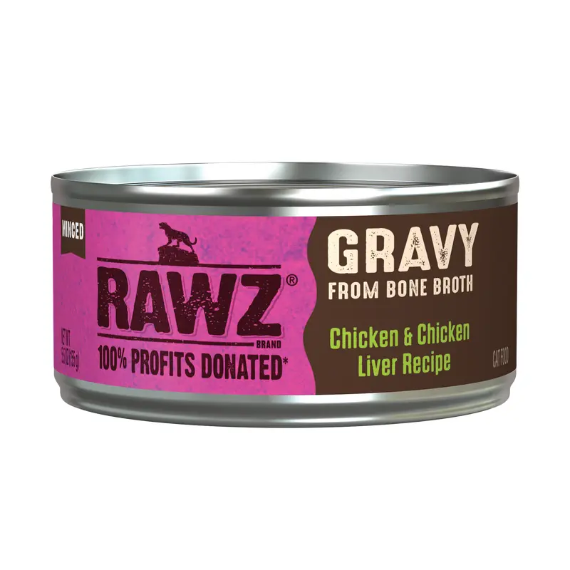 Rawz Chicken & Chicken Liver Gravy Cat Canned 5.5oz