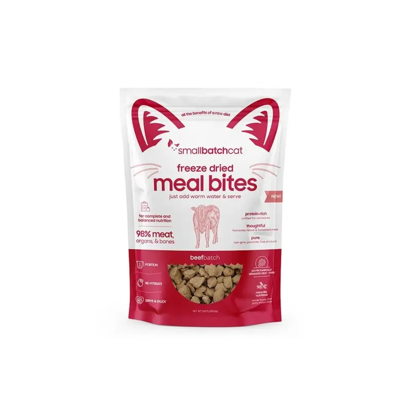 Small Batch Cat Freeze Dried Beef Meal Bites 10oz
