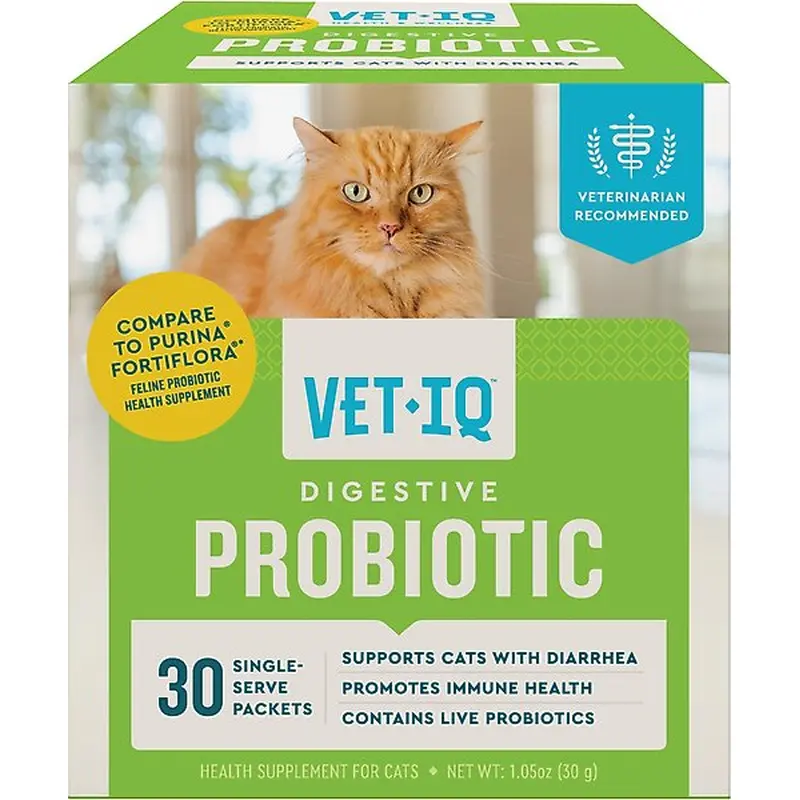 VetIQ Chicken Flavored Probiotic Powder Supplement for Cats & Kittens 30ct