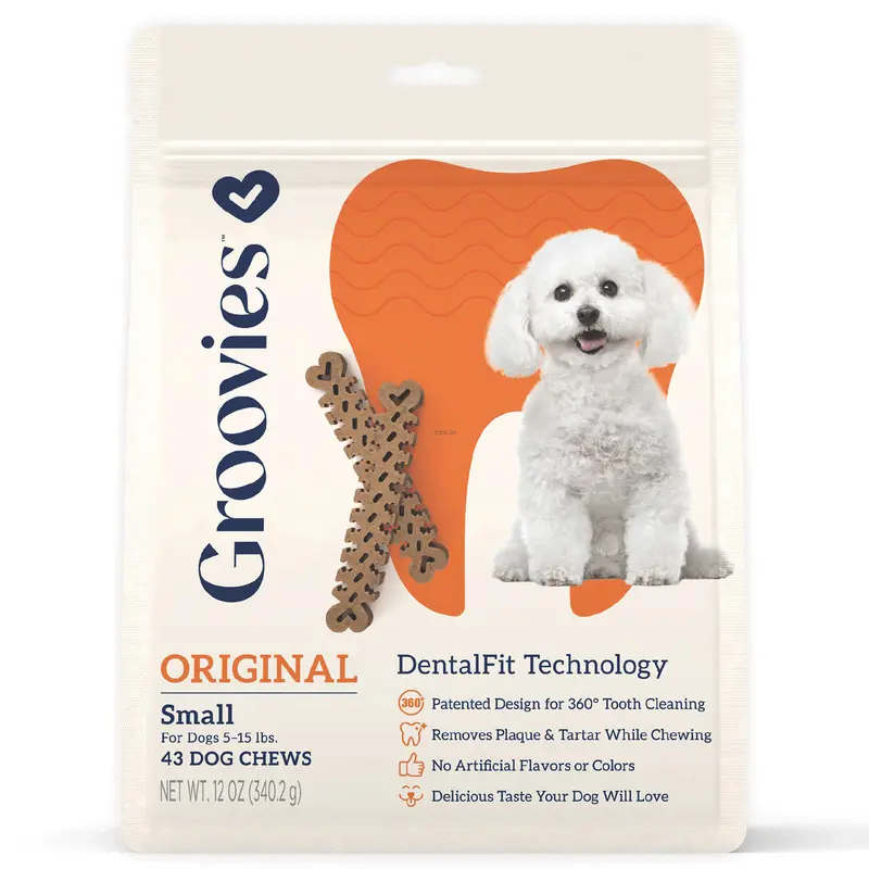 Groovies Dog Dental Chews 12oz Small For Dogs 5-15 lb