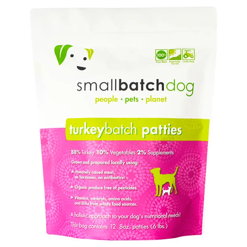 Smallbatch Frozen Patties Turkey Dog Food 6lb