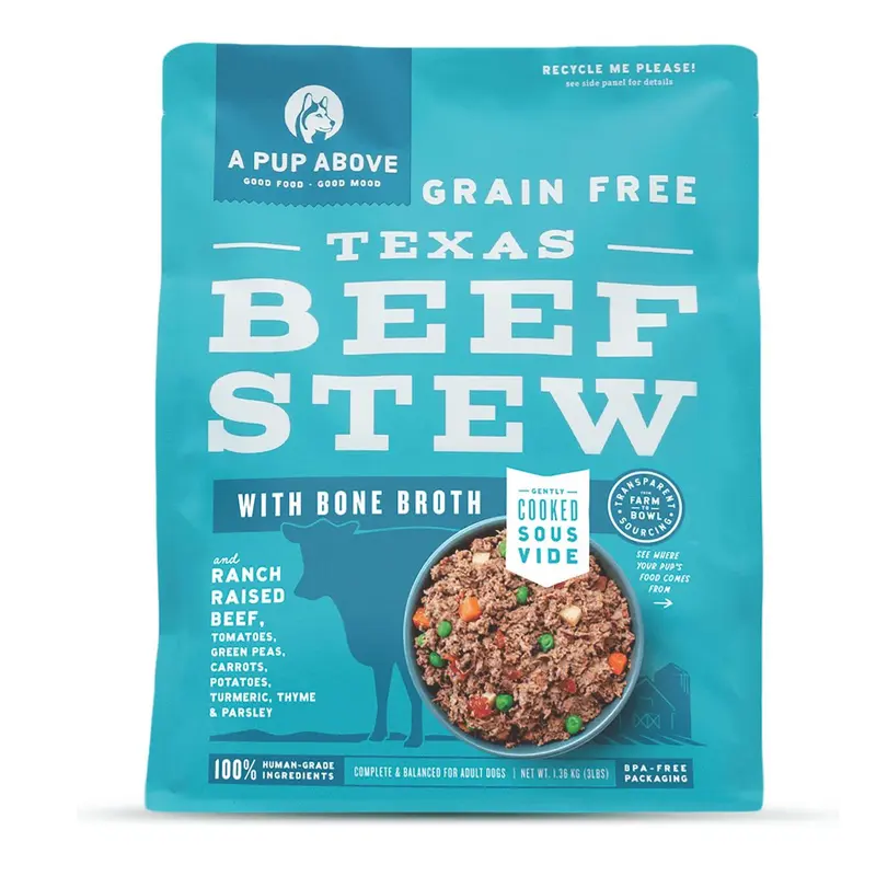 A Pup Above Gently Cooked Grain-Free Dog Food - Texas Beef Stew - 3lb Bag