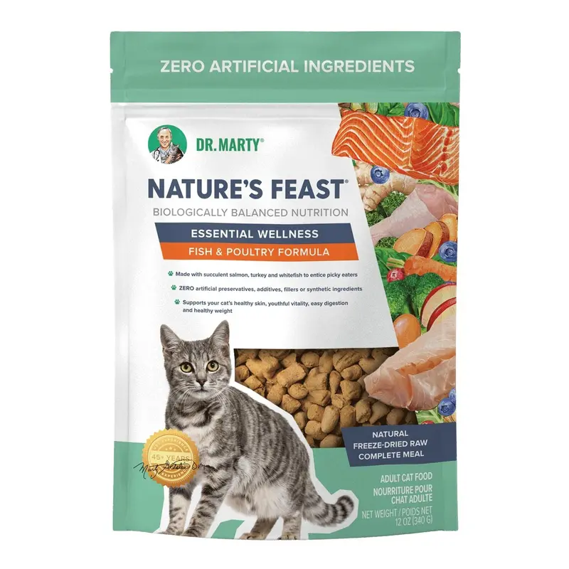 Dr. Marty Natures Feast Freeze Dried Fish & Poultry Cat Food 5.5oz