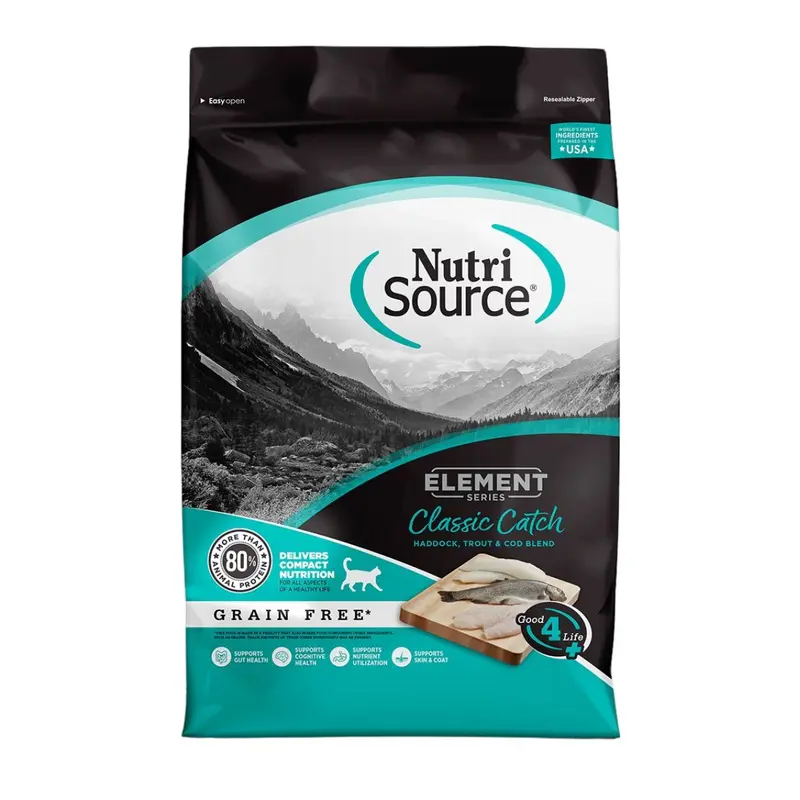 NutriSource Element Classic Catch Dry Cat Food - Haddock, Trout, & Cod - 4lb Bag