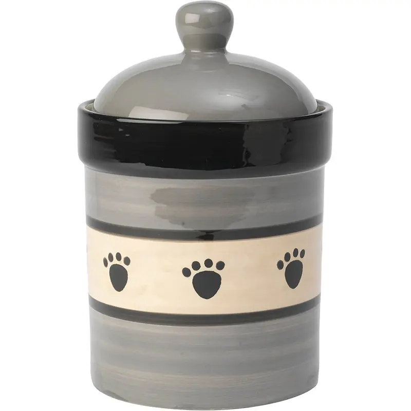 Petrageous Metro 9" Treat Jar Gray/Taupe