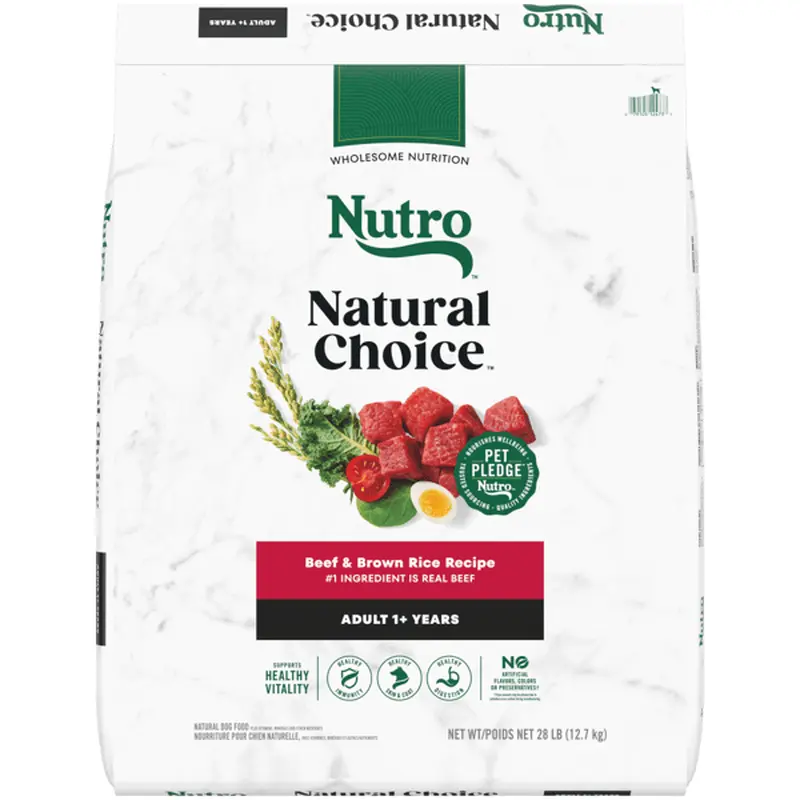 Nutro Natural Choice Dry Dog Food Adult Beef & Brown Rice Recipe 28lb bag