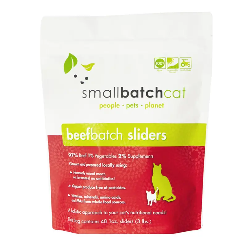 Small Batch 3lb Frozen Beef Sliders Cat Food