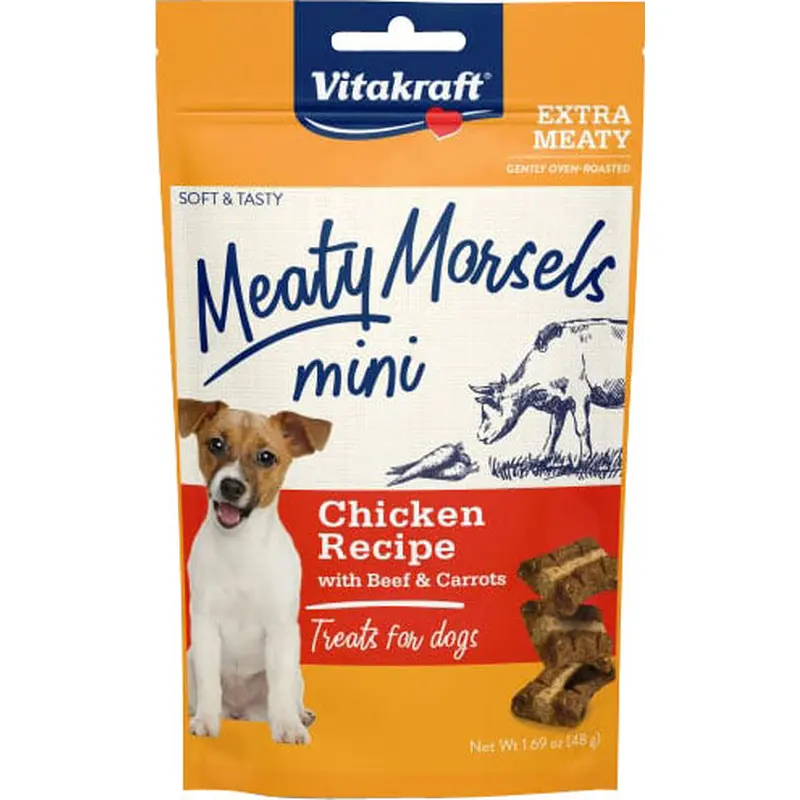 Vitakraft 1.69 oz Beef & Carrot Meaty Morsels Mini Dog Treat