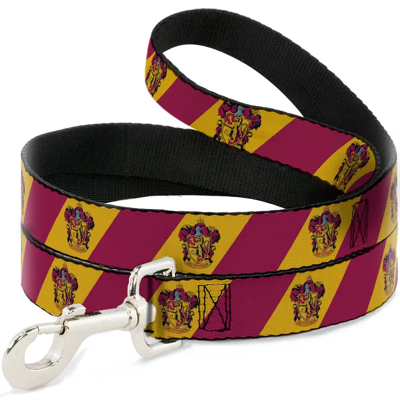 Dog Leash - GRYFFINDOR Crest Diagonal Stripe Gold/Red