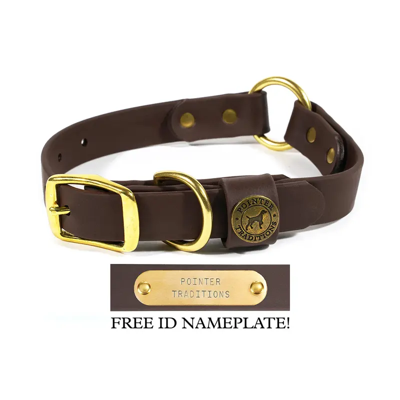 Hunting Dog Center Ring Collar - Leather Brown