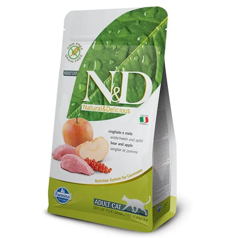 Farmina N&D Prime Grain Free Dry Cat Food - Boar & Apple - 3.3lb Bag