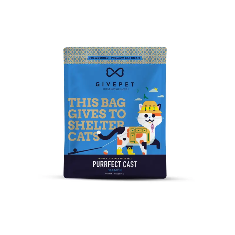 GivePet Purrfect Cast Freeze Dried Cat Treats - Salmon - 3.5oz Bag