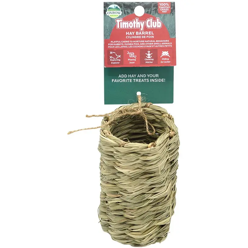 Oxbow Timothy Club Hay Barrel Small Animal Toy