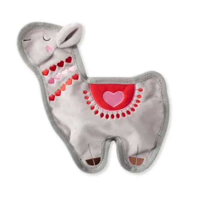 Fringe Llama Be Your Valentine Durable Plush Dog Toy