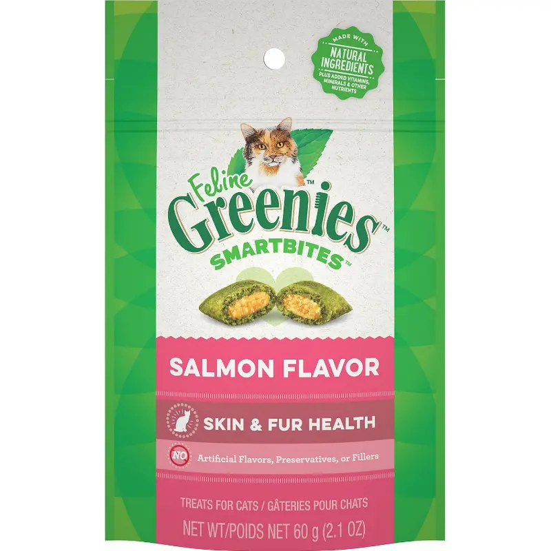 Greenies Feline Smartbites Skin Salmon 2.1 oz.