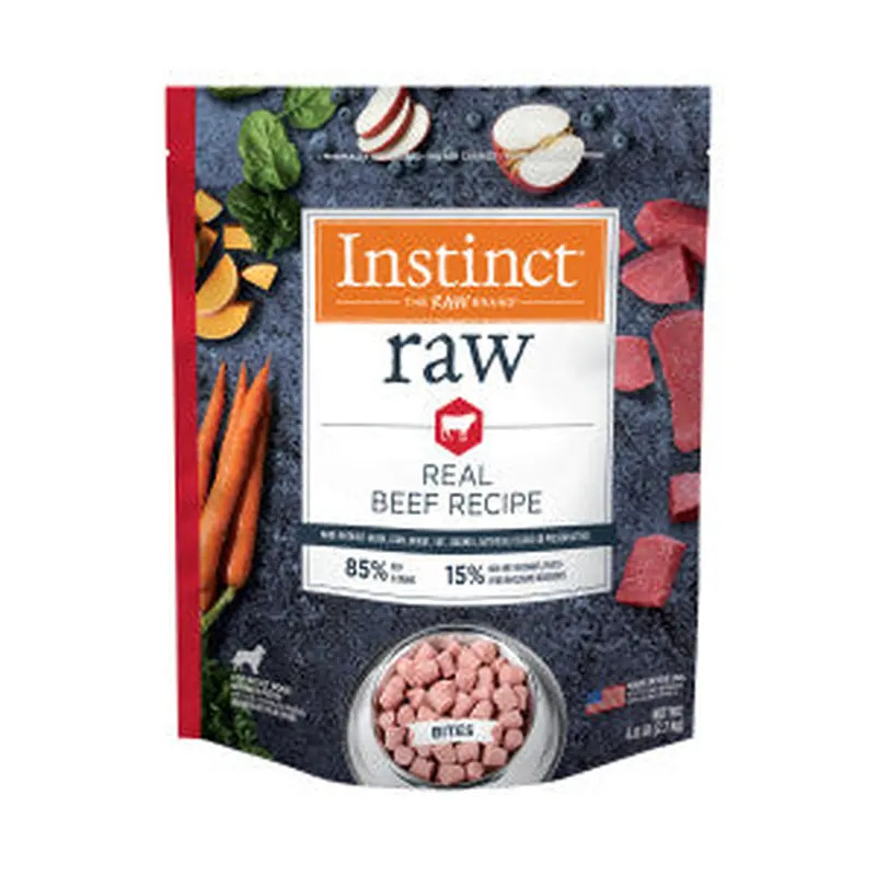 Nature's Variety Instinct Frozen Dog Food 85% Bites 3lb Beef
