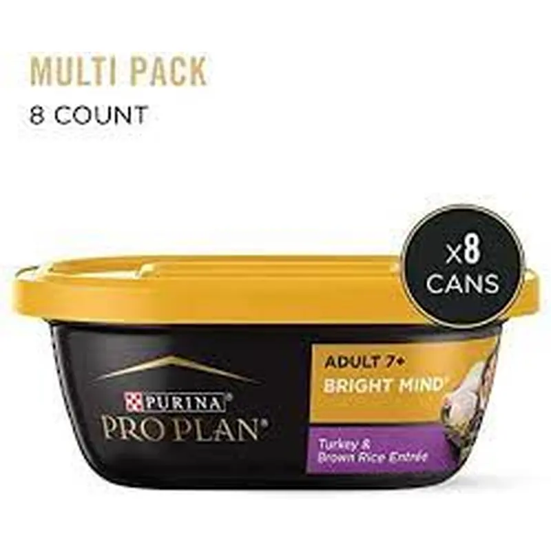 Purina Pro Plan Senior Wet Dog Food, BRIGHT MIND Beef & Brown Rice Entree, 10 oz. Tub