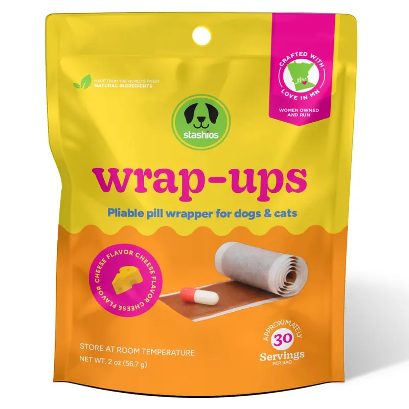 Stashios Wrap-Ups Pill Wrapper Cheese 2oz 30ct for Pets