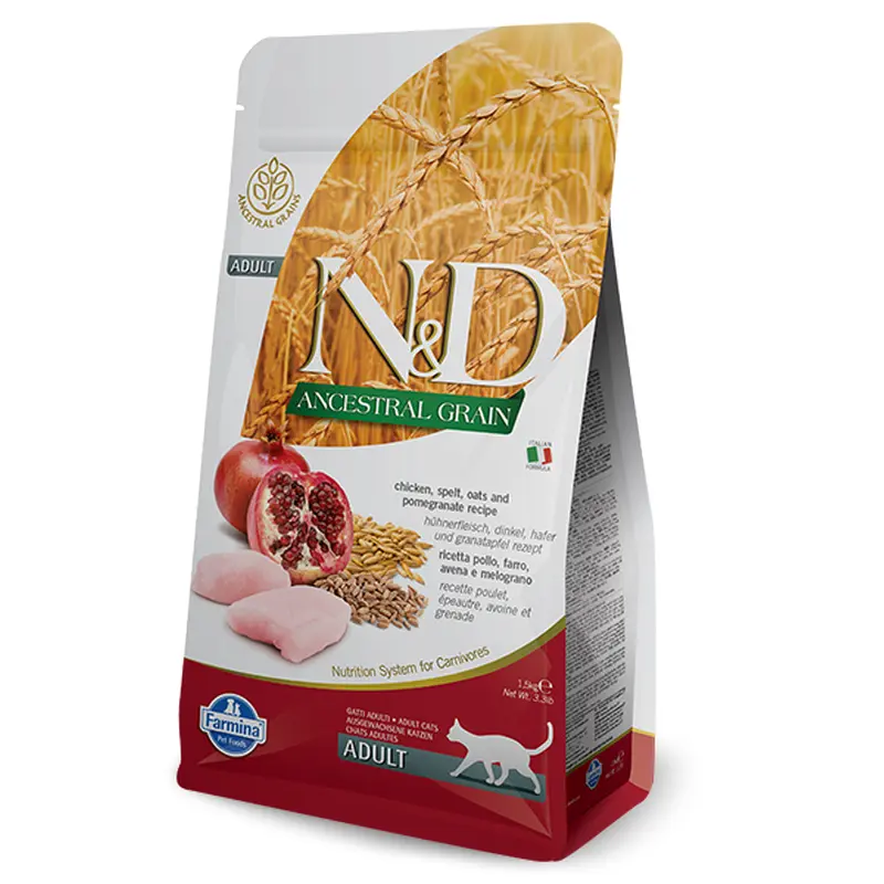 Farmina N&D Natural & Delicious Low Grain Adult Chicken & Pomegranate Dry Cat Food
