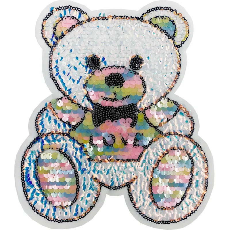 Large Sequin Bear - Patch