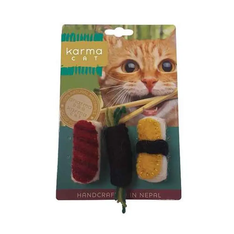 Distinctly Himalayan Karma Cat Wool Toy Sushi