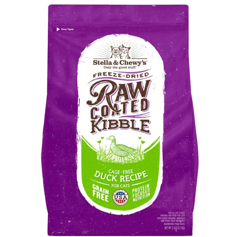 Stella & Chewy's Raw Coated Kibble Cat Food - Cage-Free Duck - 2.5lb Bag