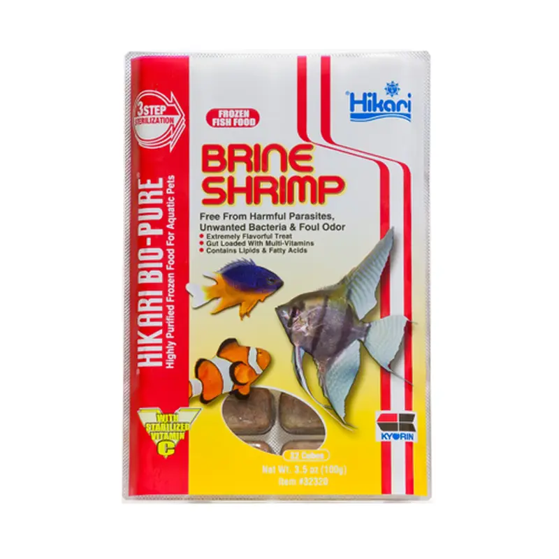 Hikari Bio-Pure Frozen Brine Shrimp Fish Food, 3.5 Oz, 32 Ct