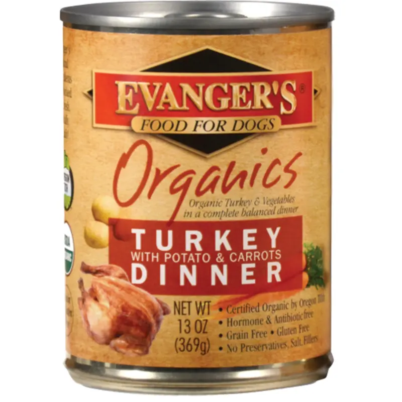 Evanger's 100% Organic Turkey with Potato And Carrots Canned Dog Food