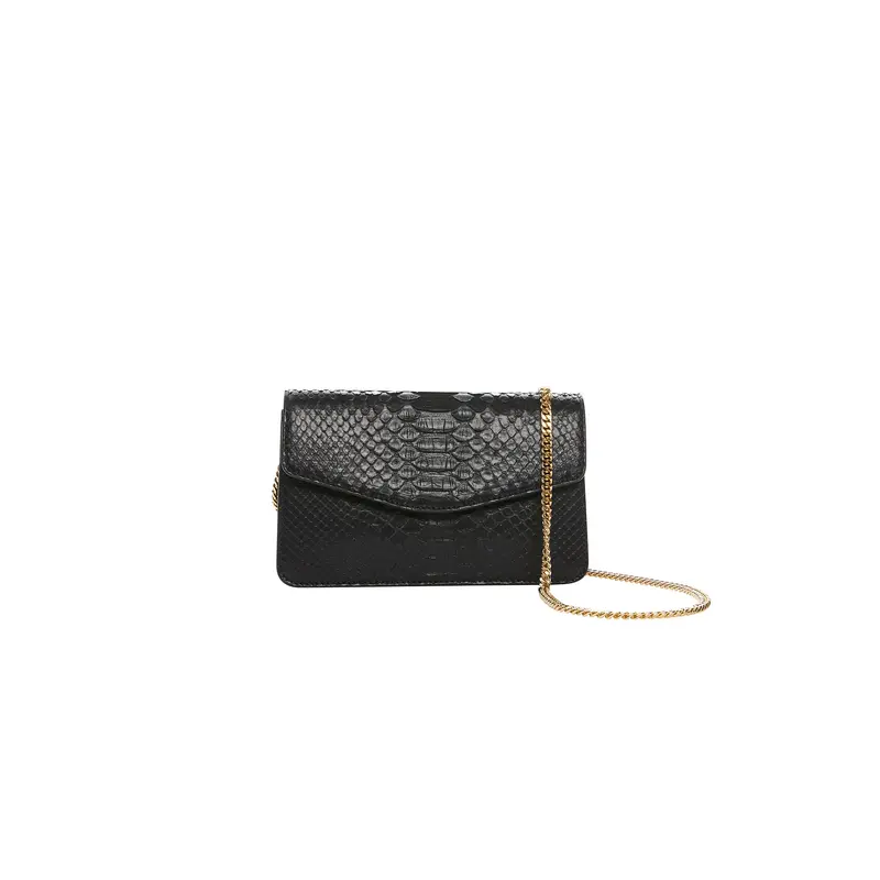 Classic Black Python Clutch