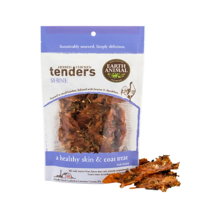 Earth Animal Shine Chicken Tender Treats For Dogs; 4- Oz Bag