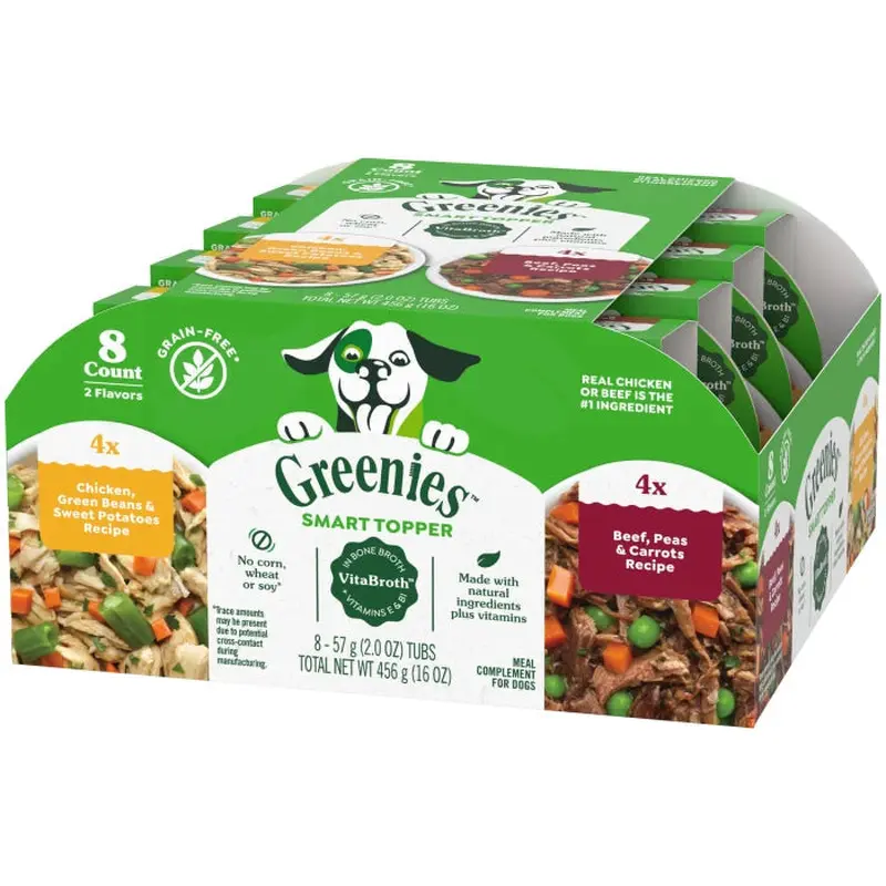 Greenies Smart Topper Dog Chicken & Beef Grain Free Variety Pack (16oz) (8 pack)