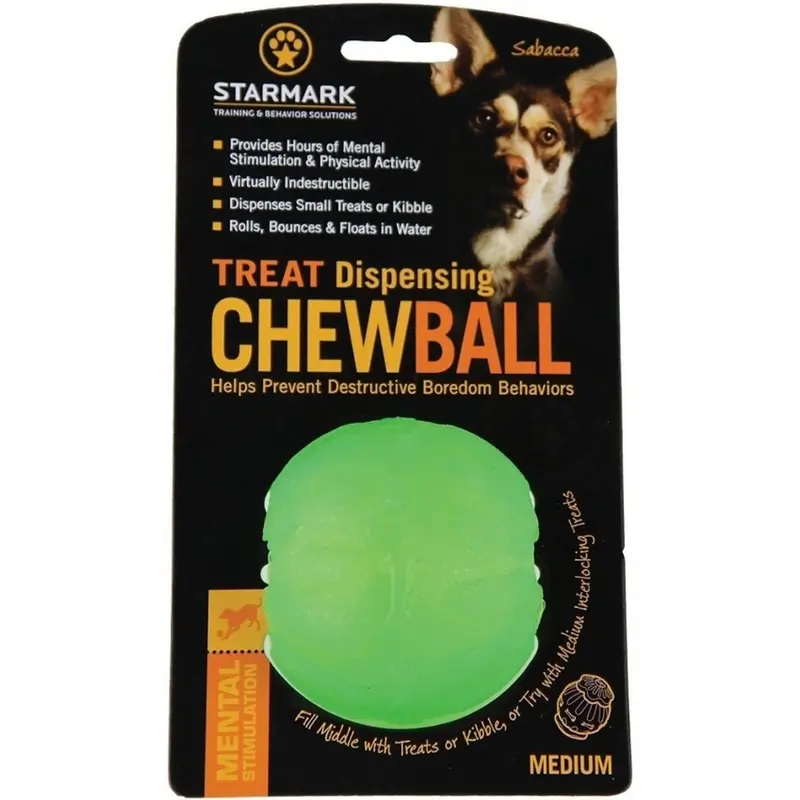 Starmark Treat Dispensing Chew Ball Dog Toy