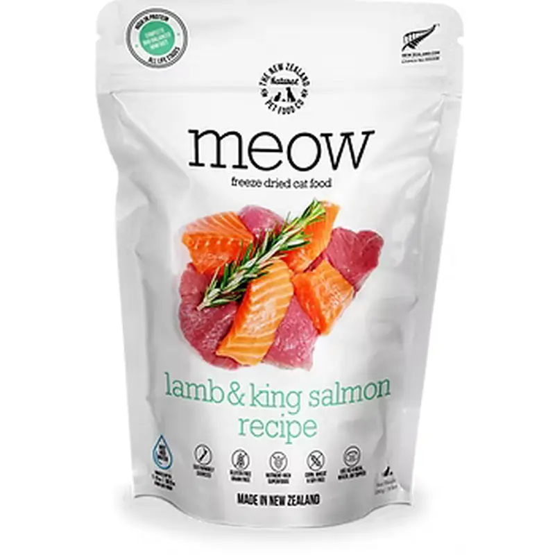 New Zealand Natural Pet Food Co Meow Freeze Dried Cat Food - Lamb & Salmon - 9.9oz Bag
