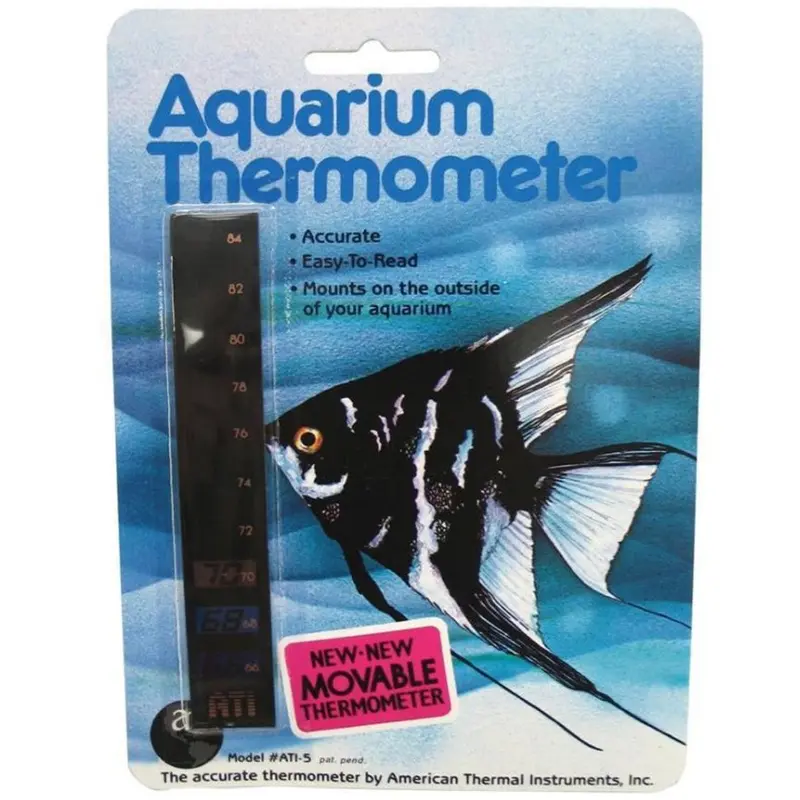 HallCrest Liquid Crystal Movable Vertical Aquarium Thermometer 5in