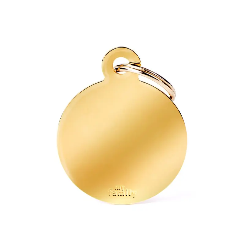 My Family ID Basic Big Circle ID Tag in Gold-Plated Brass