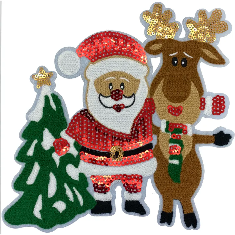 Large Santa, Tree & Reindeer - Patch