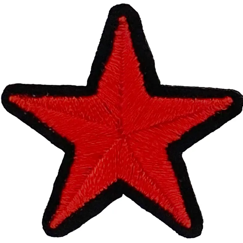 Red with Black Outline Star - Patch