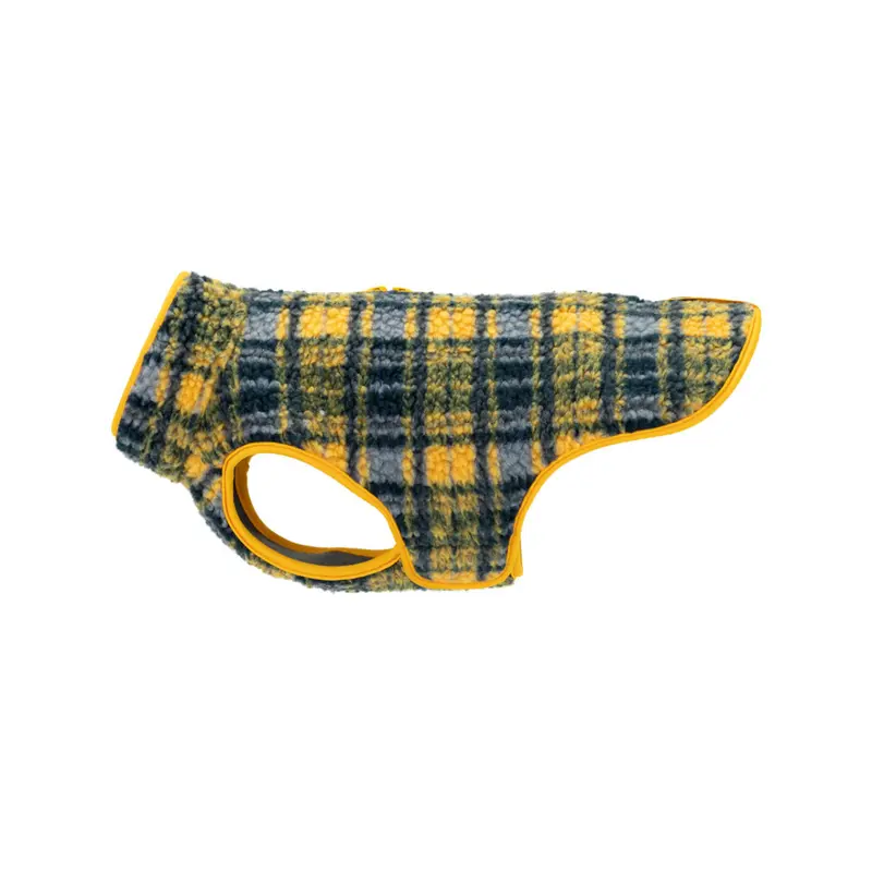 RC PETS Dog Tundra Fleece, Marigold Plaid, Size 16, 16"x22" - 26"