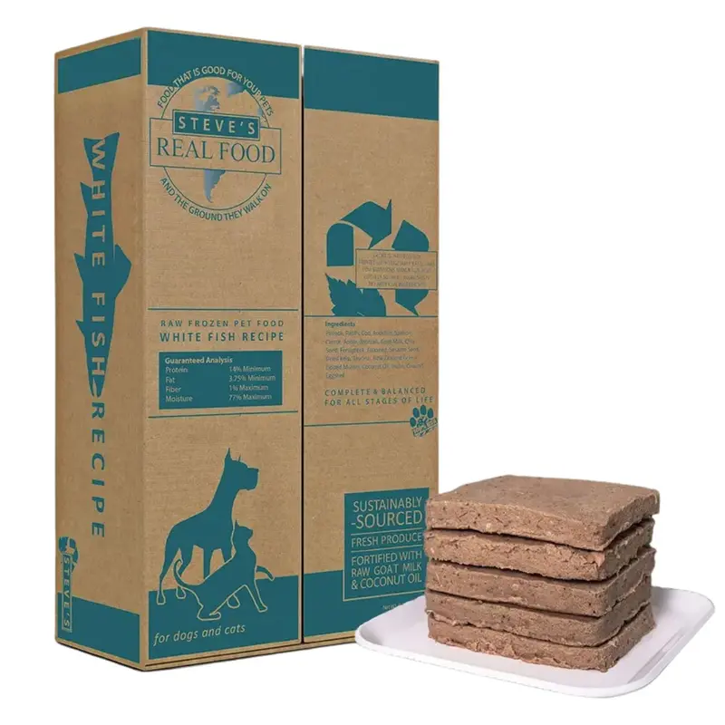 Steve's Real Food Frozen Raw Dog Food Whitefish Patties 13lb