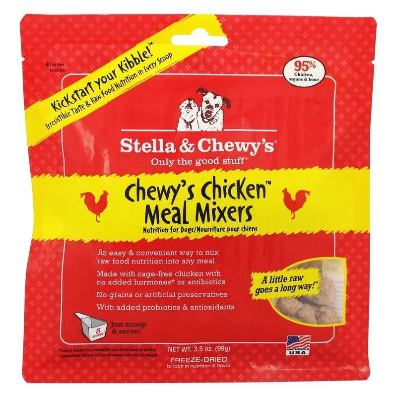 Stella & Chewy s Meal Mixers Chicken Grain-Free Dry Dog Food Topper  3.5 oz