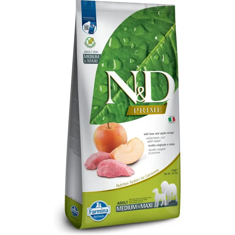Farmina N&D Pumpkin Grain Free Medium/Maxi Dry Dog Food - Boar & Apple - 26.5lb