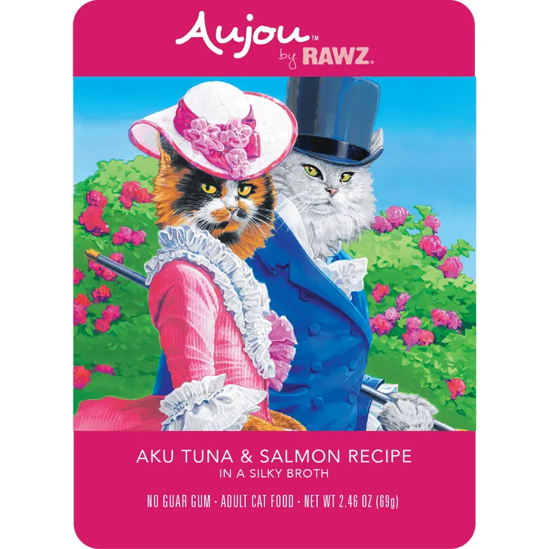 Rawz Aujou 2.5oz Cat Food Pouch Aku Tuna and Salmon